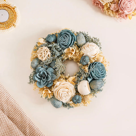 Sustainable Wreath in Blue