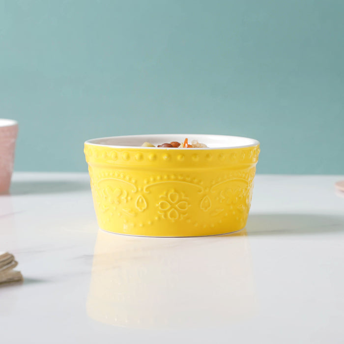 Sunshine Yellow Textured Pudding Bowl