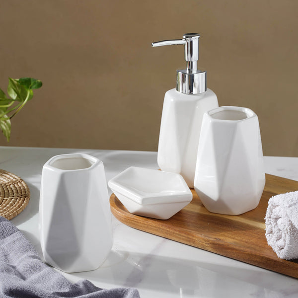 geometric bathroom accessories