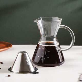 v60 Pour Over Carafe Drip Coffee Pot 300/500/700ml Glass Range