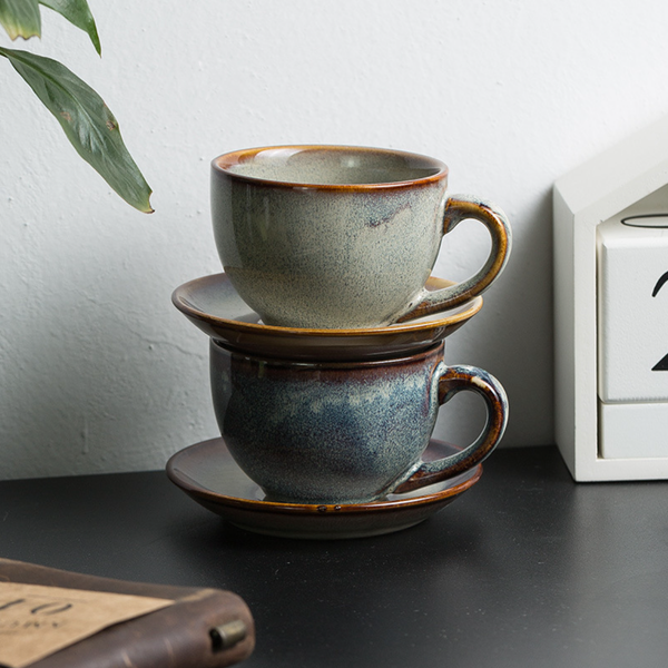 ceramic coffee cup with saucer