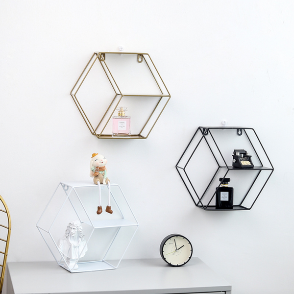 Hexagon Wall Shelf - Black