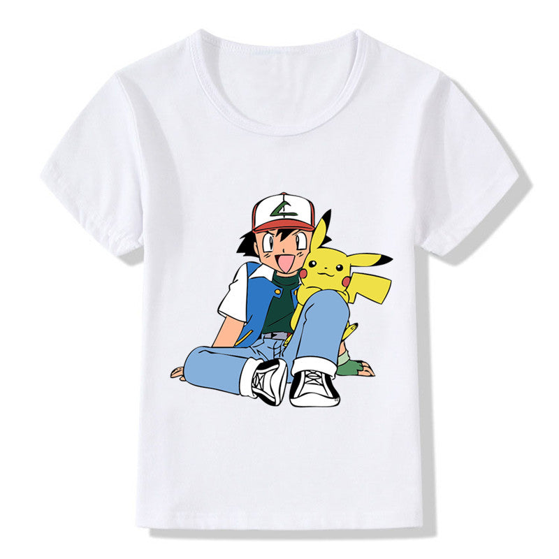 T Shirt Pokemon Tee Shirt Sacha Pikachu Pour Enfant La Boutique Pokemon