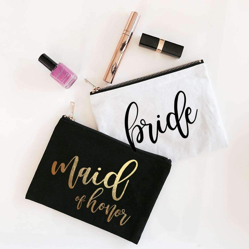 Bridesmaid Personalized Canvas Makeup Bag – Lucky Maiden