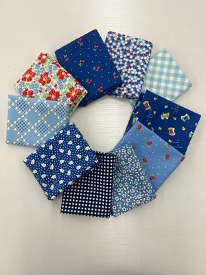 30'S PLAYTIME FQ BUNDLE (10) BLUE - Quilter's Corner SD