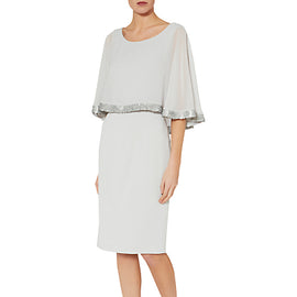 gina bacconi clarabelle dress silver mist