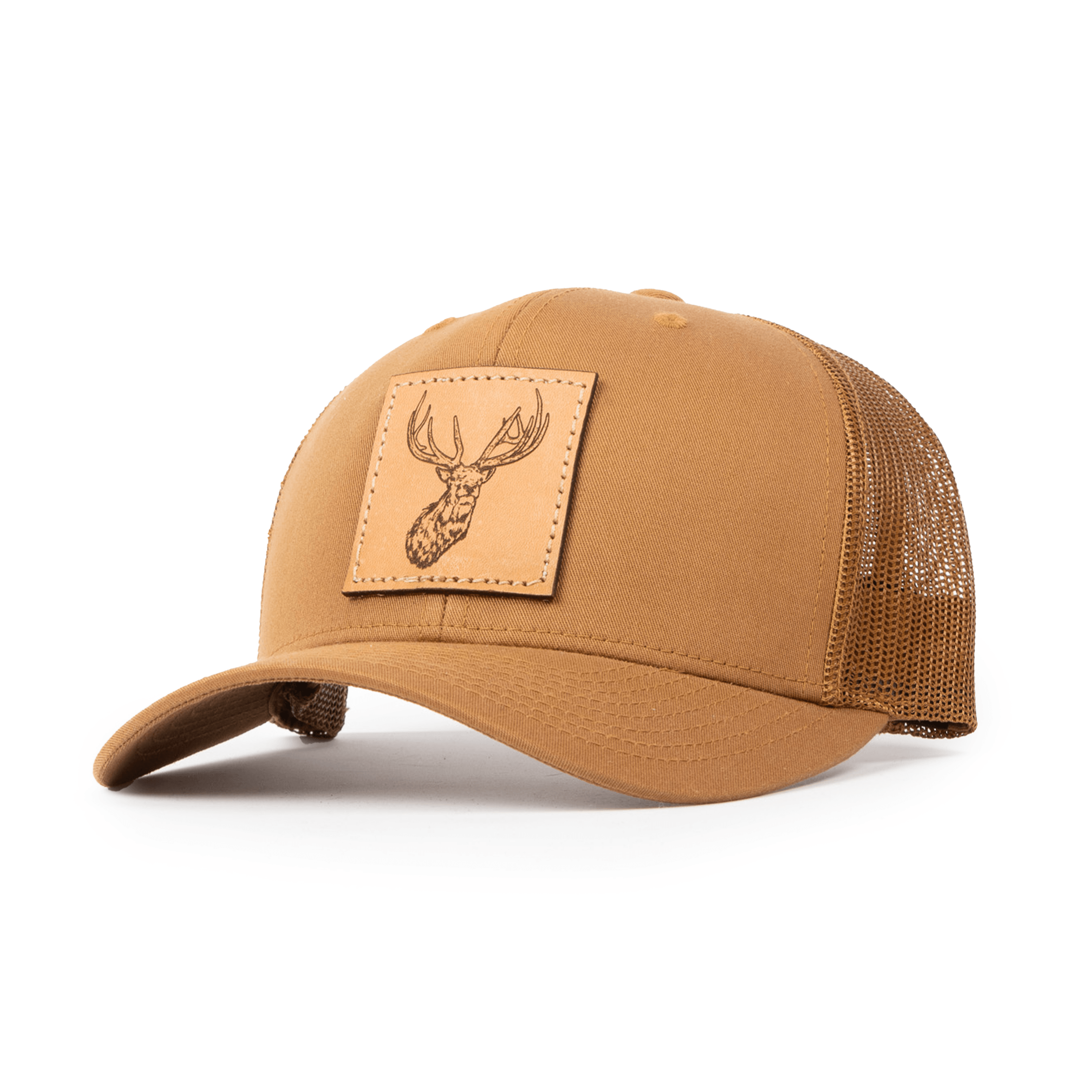 Elk Leather Patch FlexFit Meshback Hat