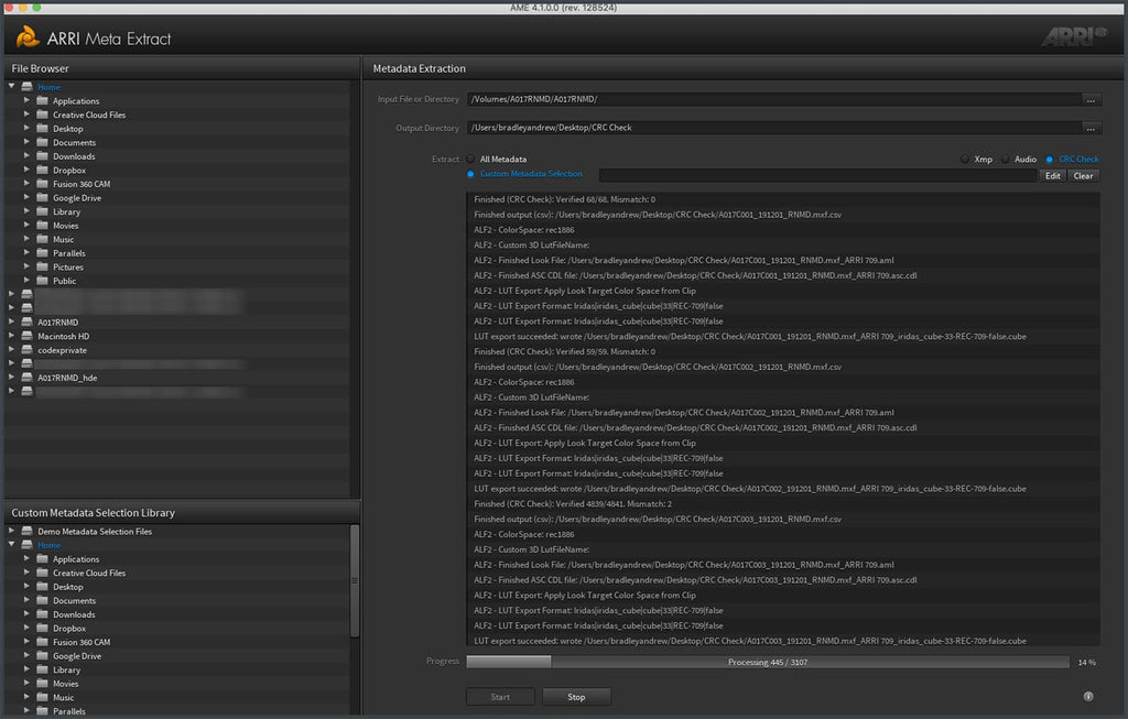 ARRI Meta Extract - GUI Version