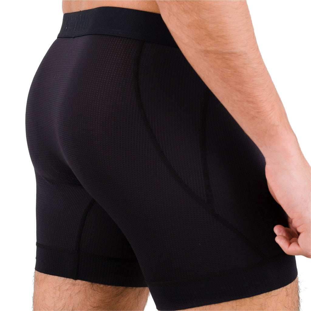 Black Nylon Mesh Semi Compression Boxer Brief – Nth Degree Underwear Canada