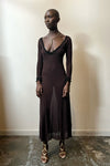 Jean Paul Gaultier Classique brown woven mesh maxi dress