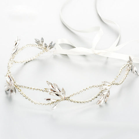 SARAH | Crystal Headband in Silver - The Luxe Bride Co