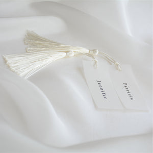 Personalised Rectangle Vellum Place Card with Tassel