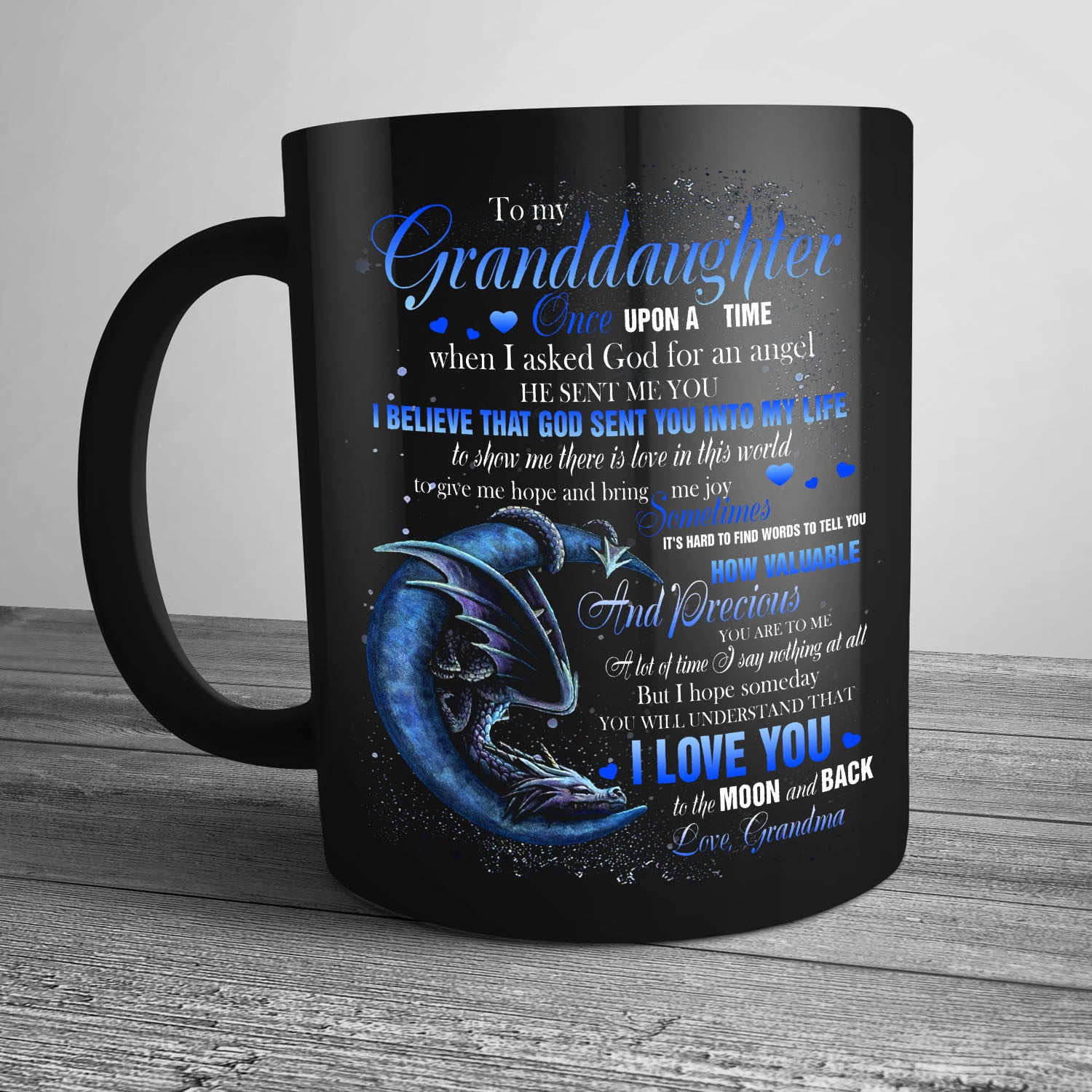 Gifts For Granddaughter Dragon I Love You To The Moon And Back Mug Awesome Family Gift