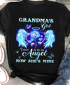 Grandma's Girl I Used To Be Her Angel Now She's Mine - Black T-shirt - Unique Family Gift