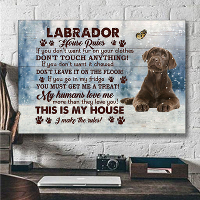 Labrador Retriever - Dog House Rules - Poster