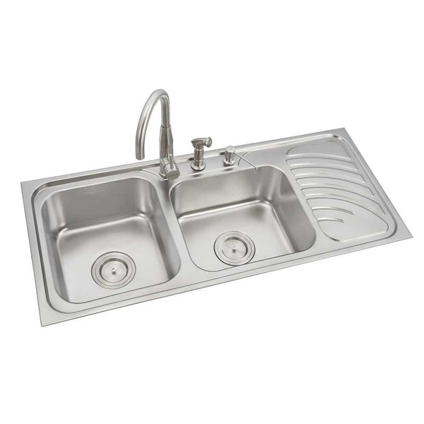 Anupam Sink Ls335db Double Bowl Sink With Single Drainboard