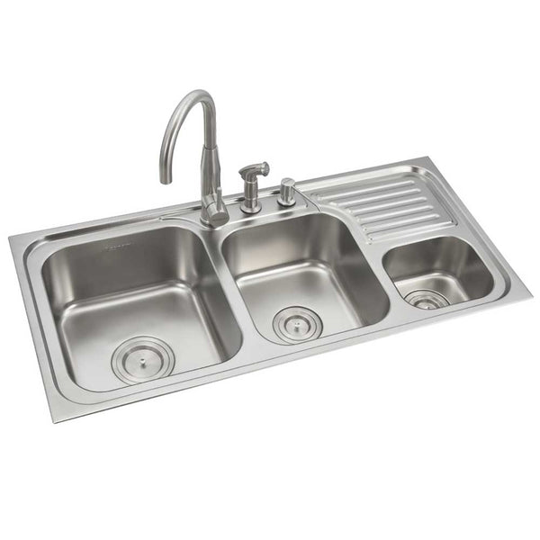 Anupam Sink Ls339jb Double Bowl Sink With Single Drainboard