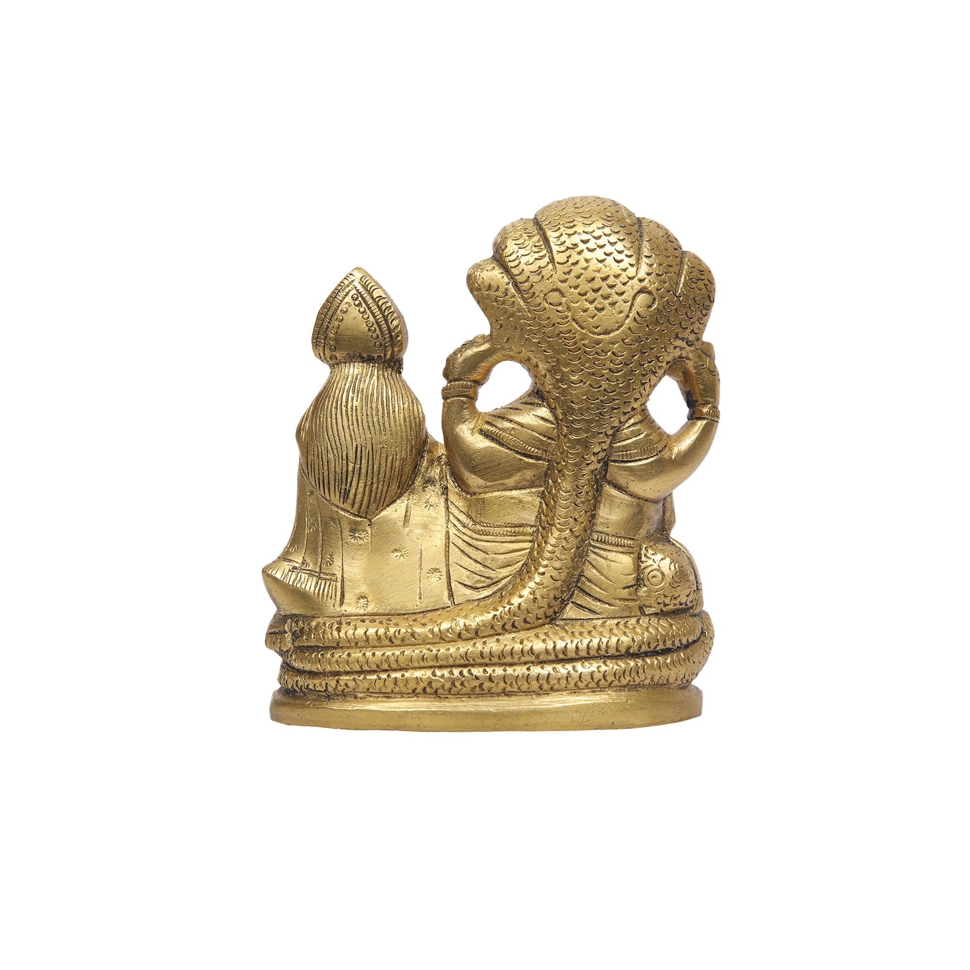 Brass Vishnu Lakshmi sitting on snake – Ragaarts