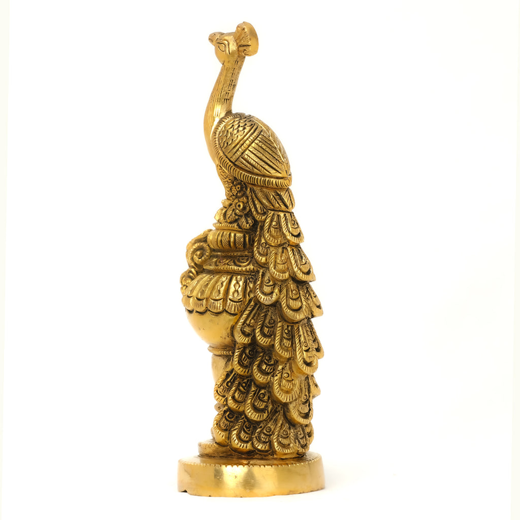 Premium & Antique Brass Peacock Decorative Showpiece | Ragaarts - Hand