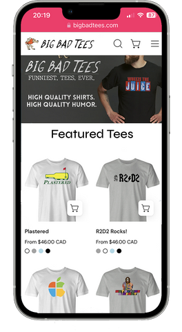 BigBadTees.com Mobile Layout