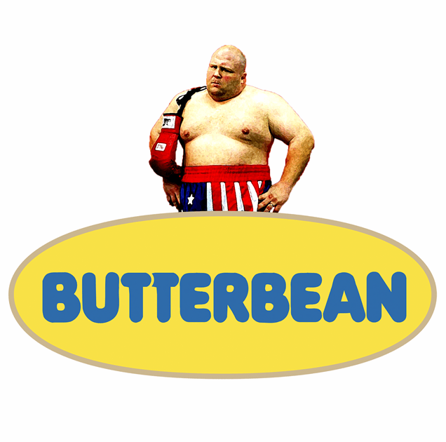 funny Butterbean Heavy Weight Boxer Butterball Mashup white tee