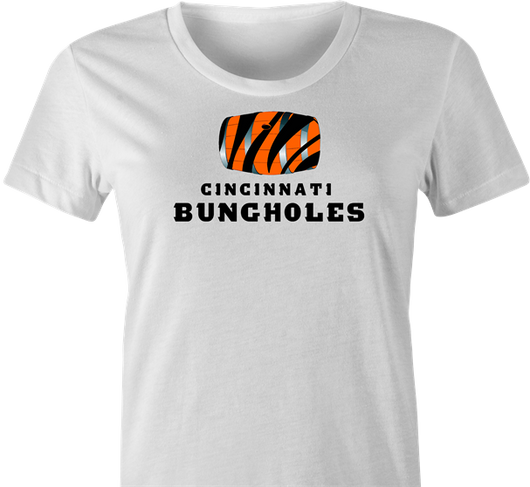 Big Bad Tees Hilarious Cincinnati Bungholes Parody Football T-Shirt Men's Tee / White / S