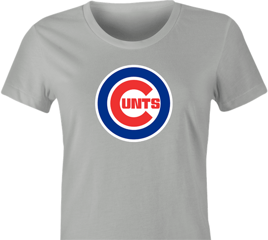 Funny Chicago C*nts Baseball Parody T-Shirt Men's Tee / Ash / XL