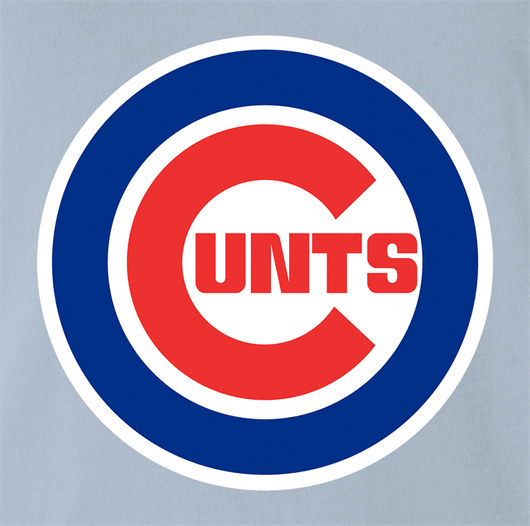 Funny Chicago C*nts Baseball Parody T-Shirt Men's Tee / Ash / XL