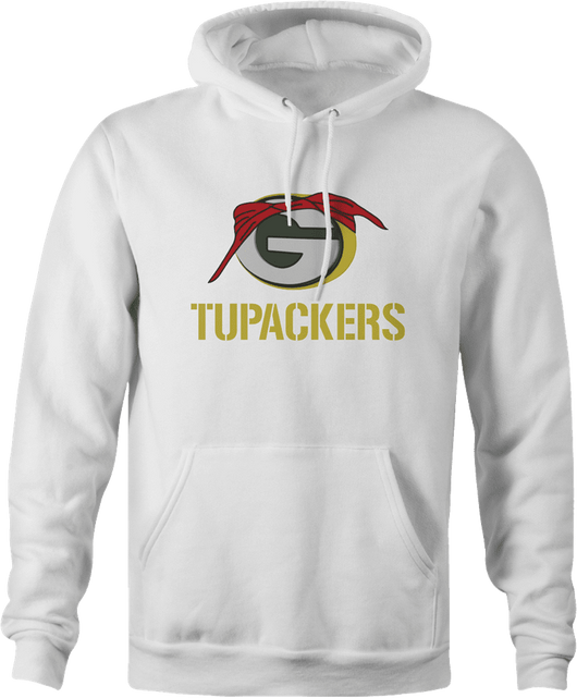 Beans and Briff Hilarious Packers Tupac T-Shirt Hoodie / White / 2x