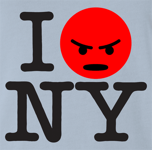 Funny I Love NY Parody T-Shirt | I Hate New York Hoodie / Ash / 3X