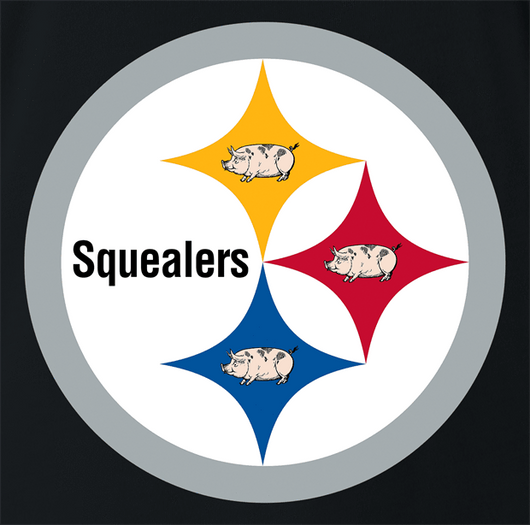 Funny Pittsburgh Squealers Football T-Shirt Men's Tee / Black / XL