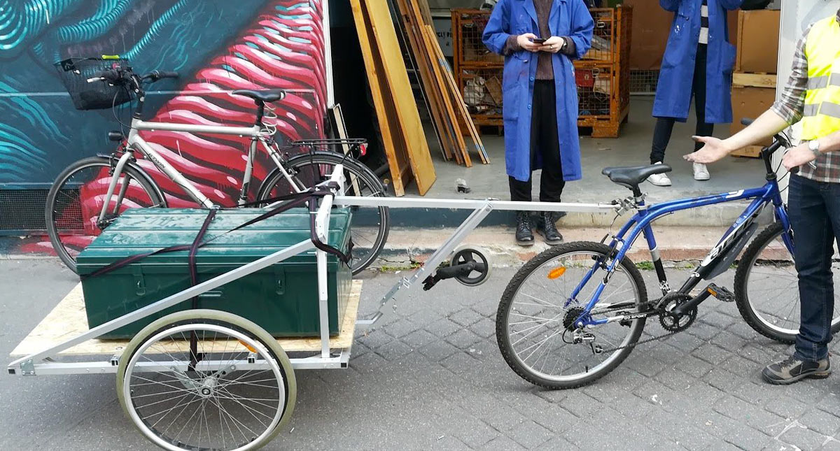 Remorque pour Vélo, Cadre en Métal Pliable, Chariot de Transport