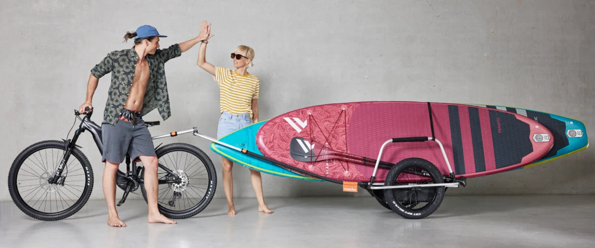 reacha remolque de bicicleta para transportar SUP