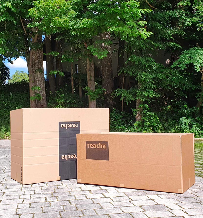 reacha neue Verpackungen, 30% kleineres Packmaß