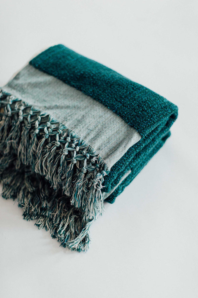 teal green bath towels