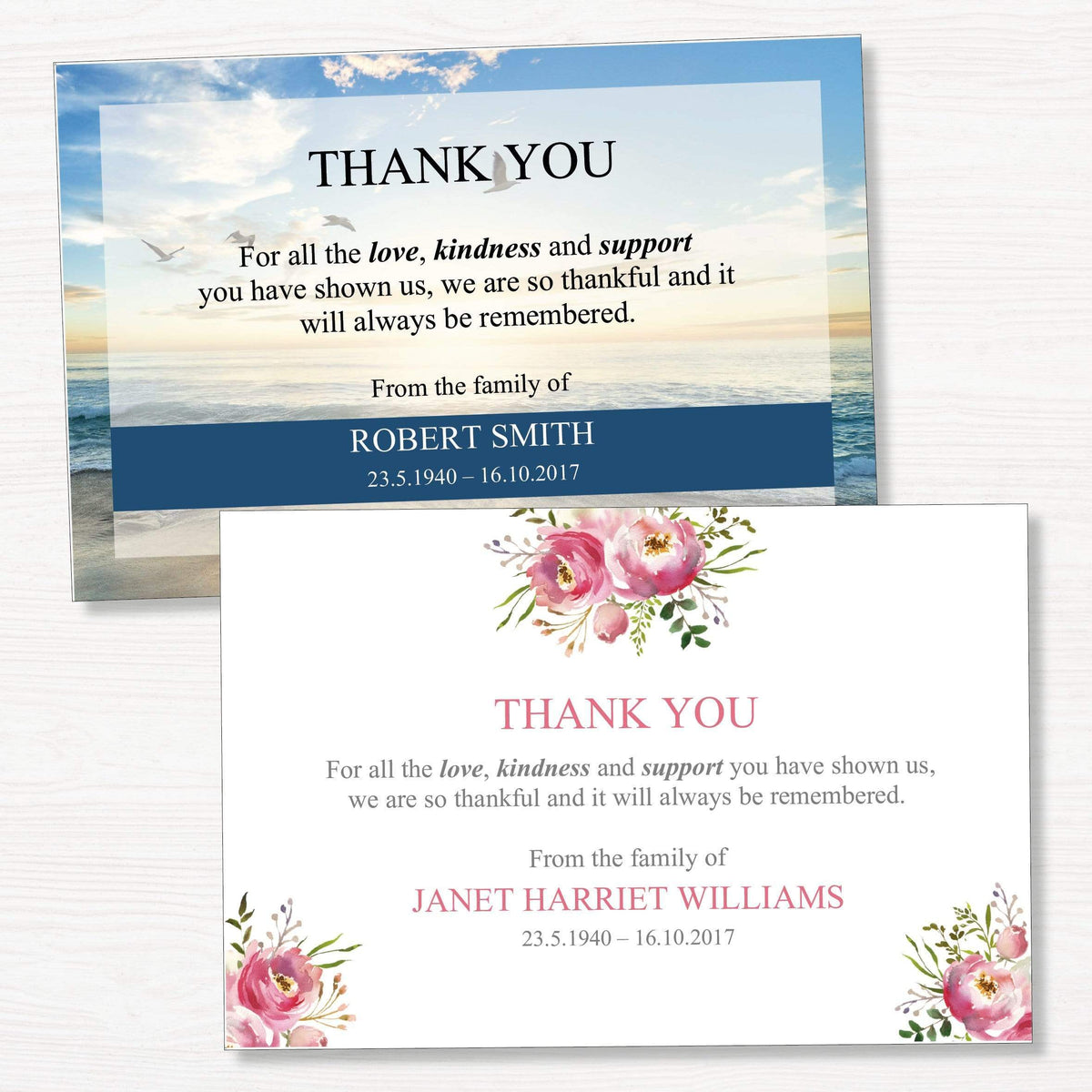 Funeral Thank You Cards Funeral Templates