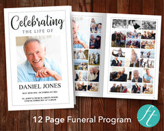 12 Page Classic Funeral Program Template