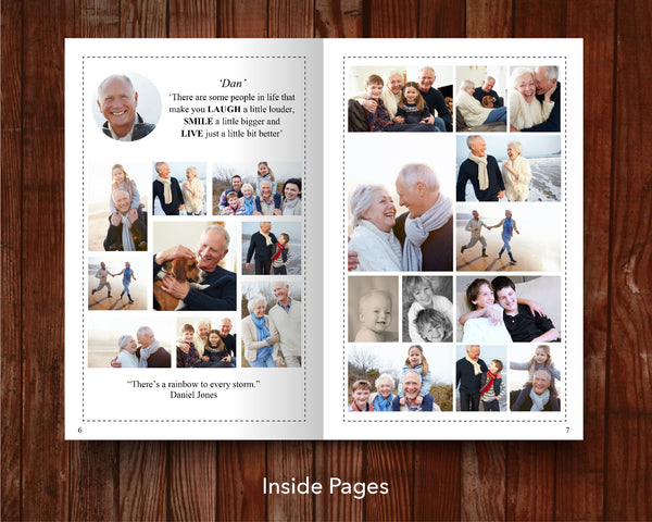 12 Page Classic Funeral Program Template