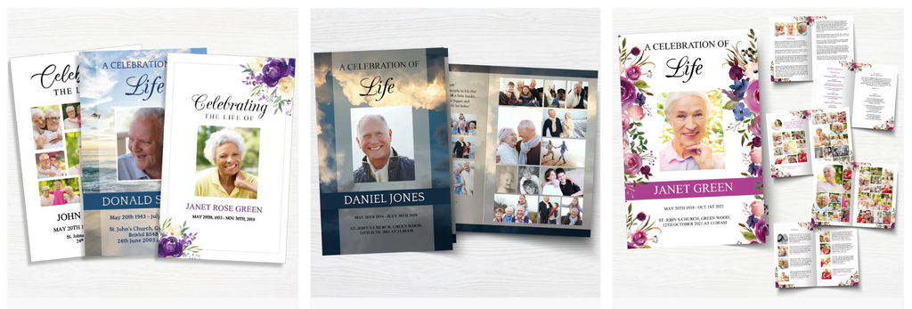 4 Page, 8 Page and 12 Page Funeral Programs