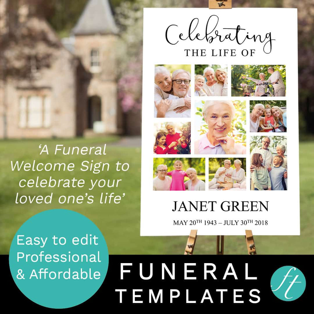 A Funeral Welcome Sign to celebrate your loved one's life