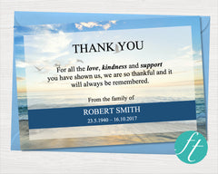 Beach Funeral Thank You Card