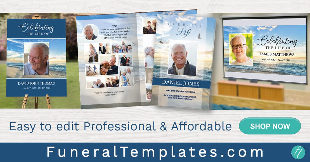 Beach Themed Funeral Templates