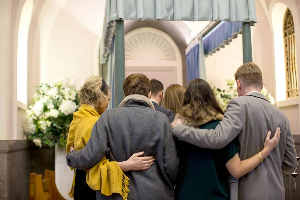 Family and friends coming together for a funeral