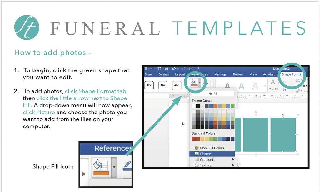 Help Guide Included with every funeral program template