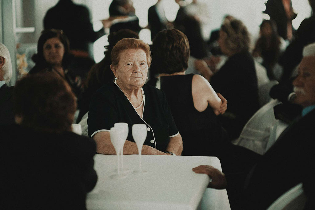 People wearing black to a funeral