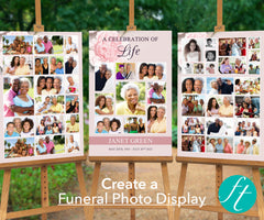 Pink Carnations Funeral Photo Display