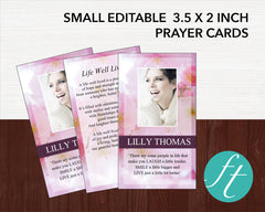 Pink Blossom Funeral Prayer Card