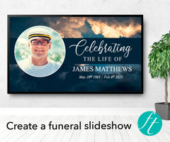 Premium Funeral Slideshow Template with Blue Sky