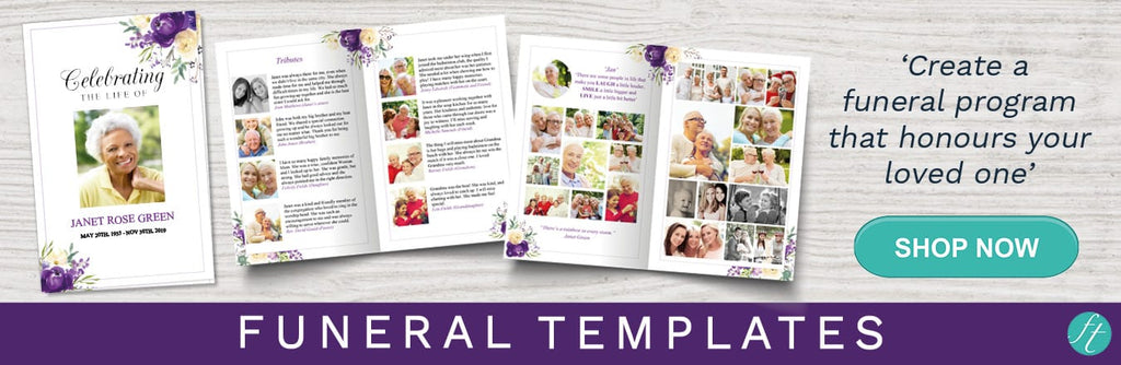 Purple Bloom Funeral Program Template