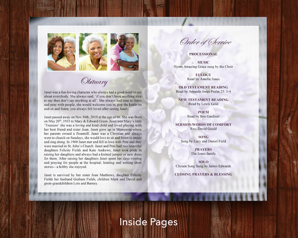 Reading and poem for memorial program template